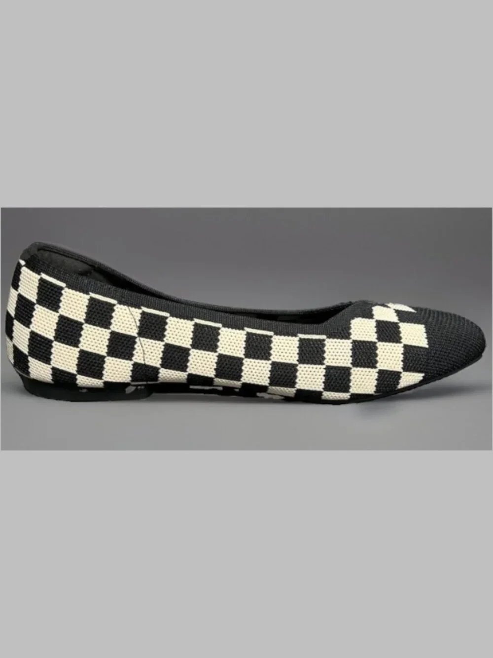 VIVAIA Margot 2.0 Women's Ballet Flats 8.5 EU 39.5 Black Cream Checkerboard Knit